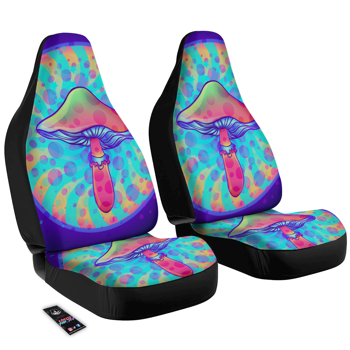 Mushrooms Psychedelic Print Car Seat Covers-grizzshop