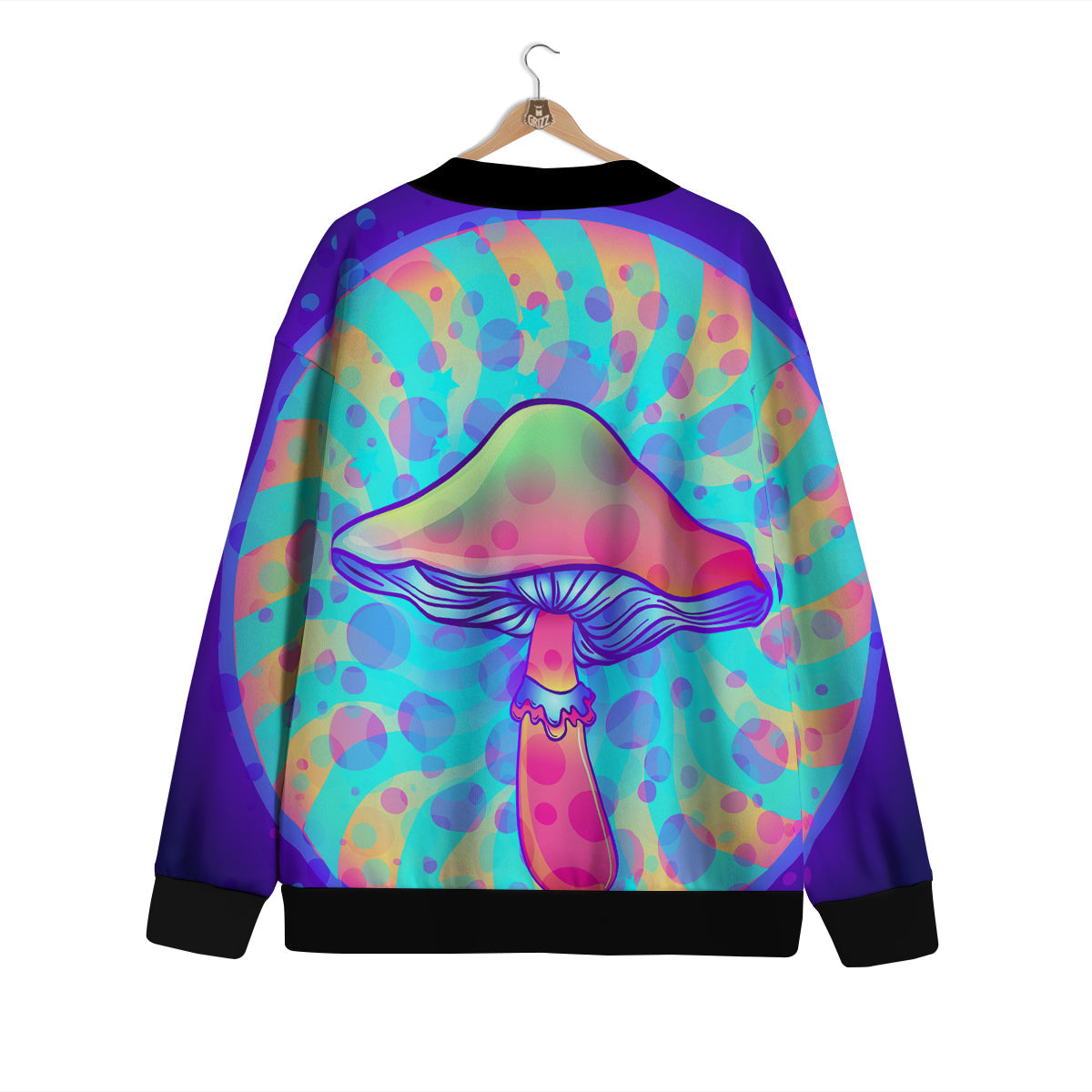 Mushrooms Psychedelic Print Cardigan-grizzshop