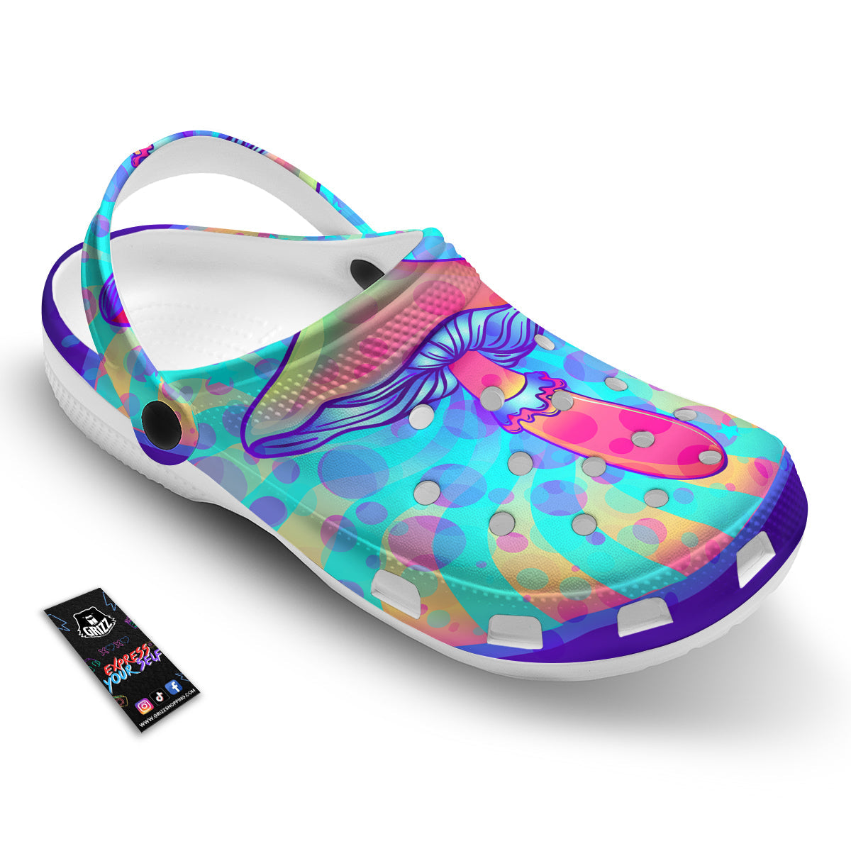 Mushrooms Psychedelic Print Clog-grizzshop