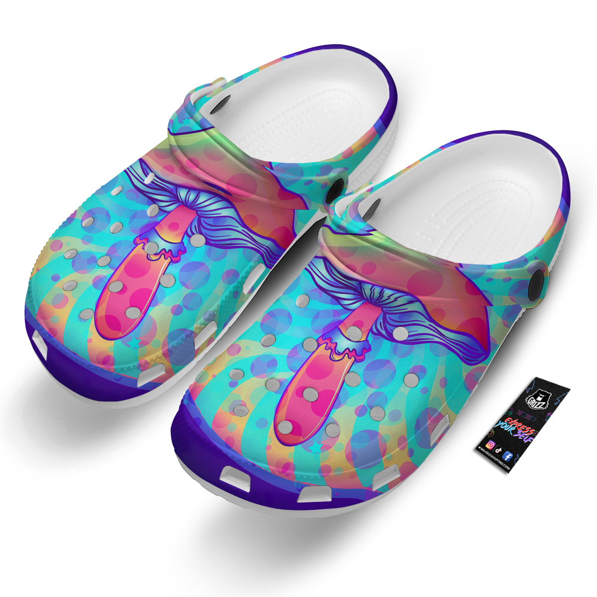 Mushrooms Psychedelic Print Clog-grizzshop