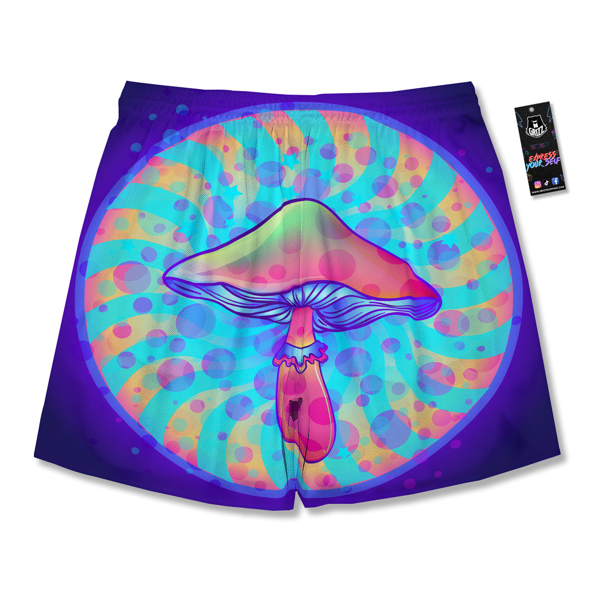 Mushrooms Psychedelic Print Men's Running Shorts-grizzshop