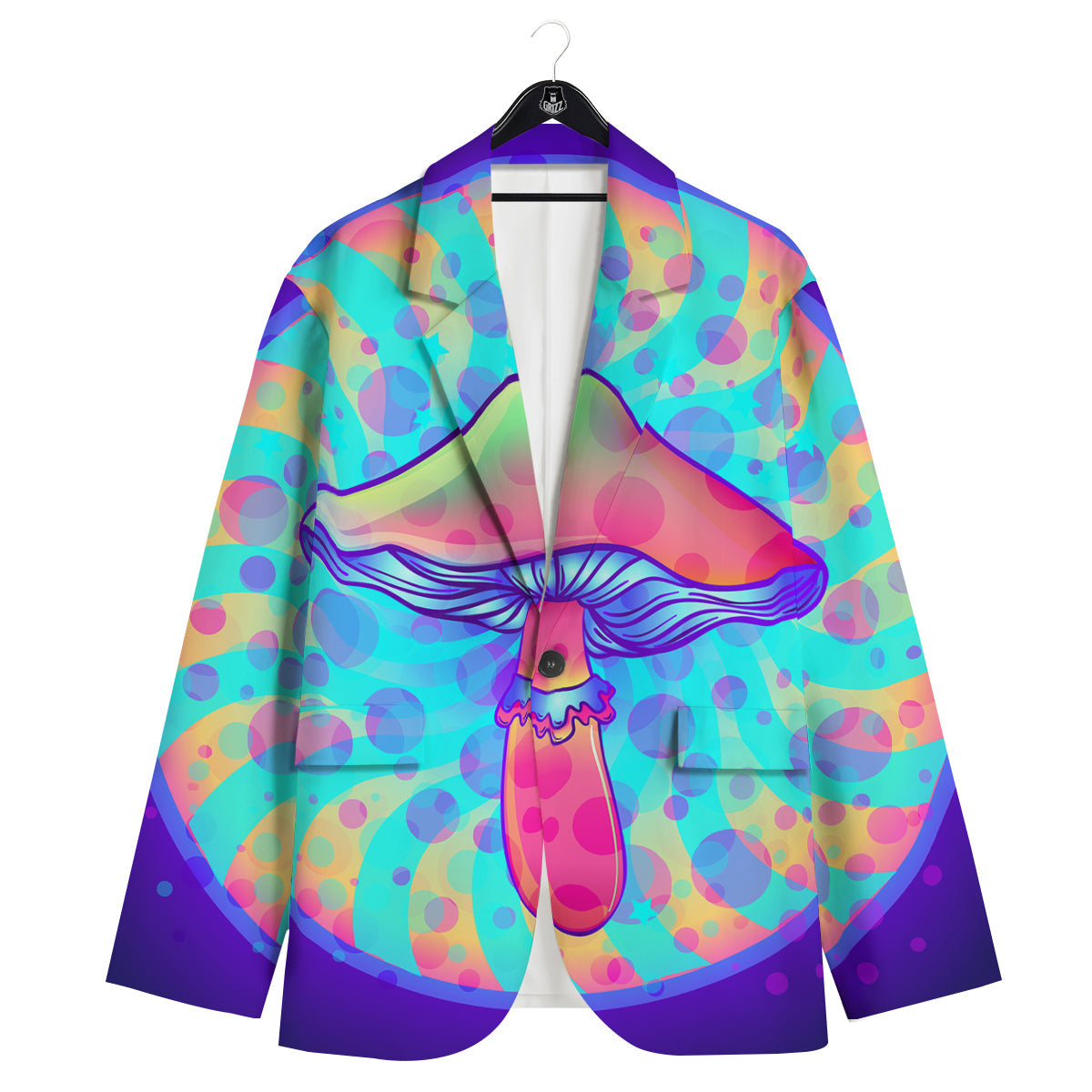 Mushrooms Psychedelic Print Men's Sport Coat-grizzshop
