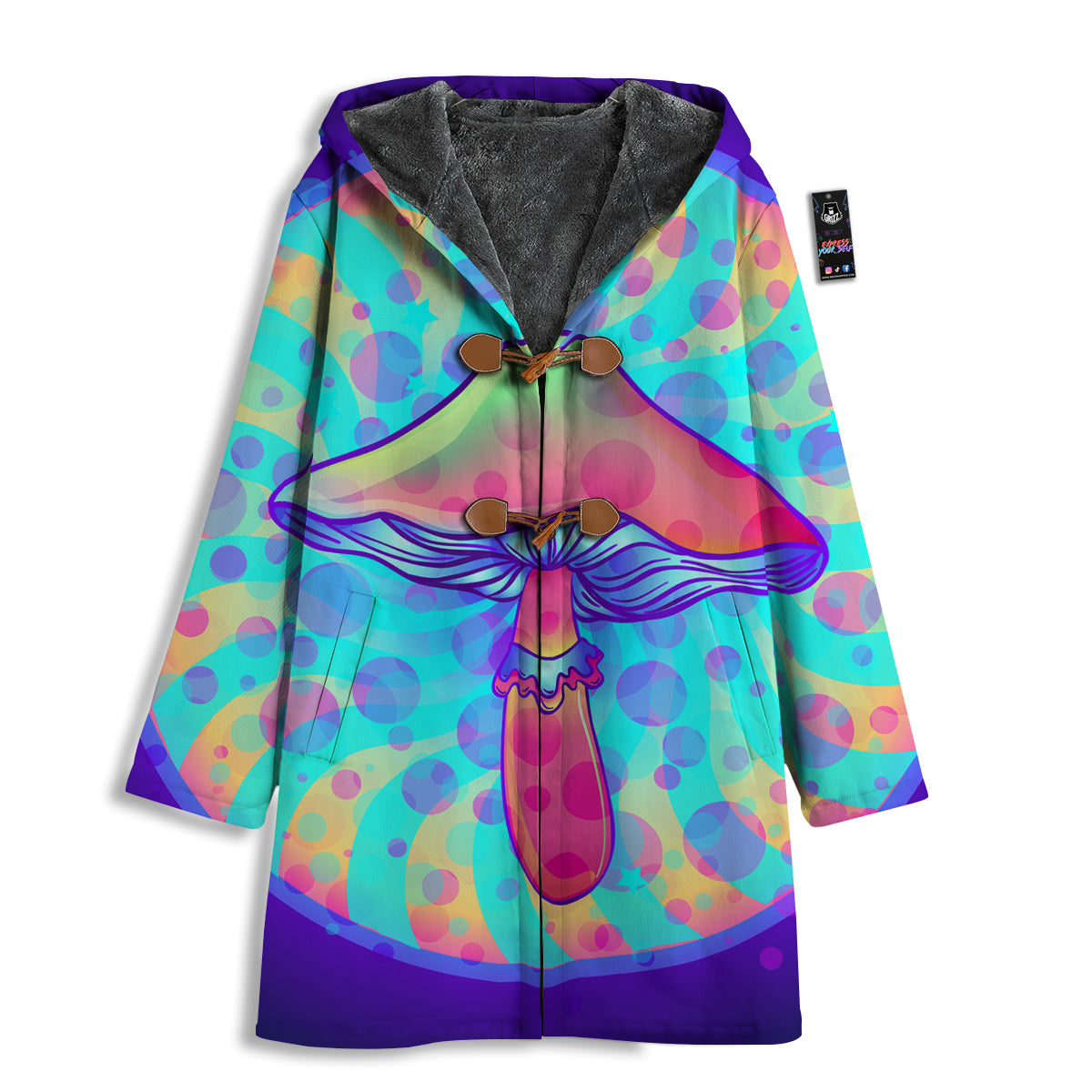 Mushrooms Psychedelic Print Men's Windbreaker Jacket-grizzshop