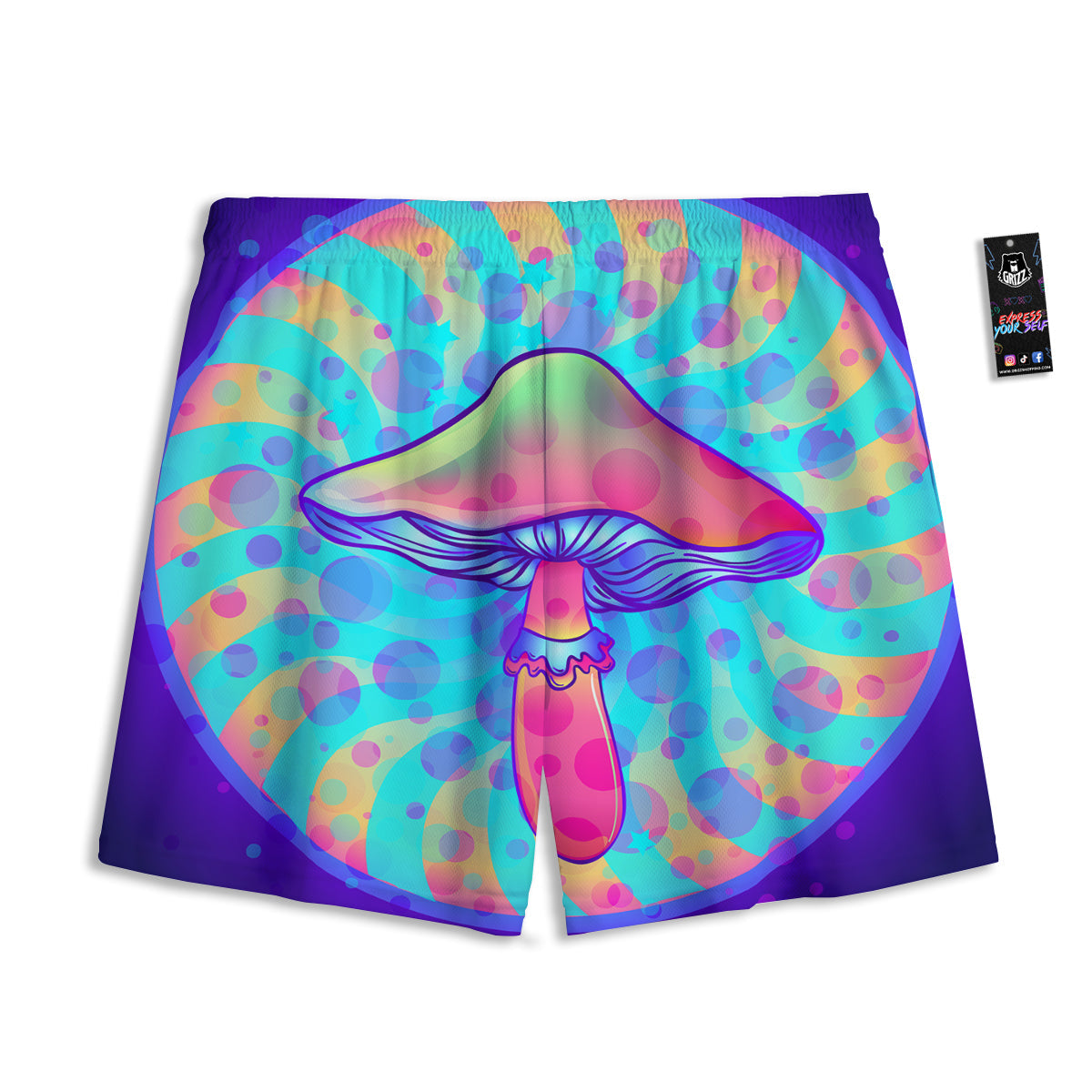 Palm Leaves Dark Tropical Print Pattern Mesh Shorts