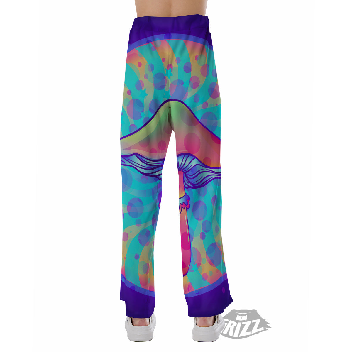 Mushrooms Psychedelic Print Pajama Pants-grizzshop