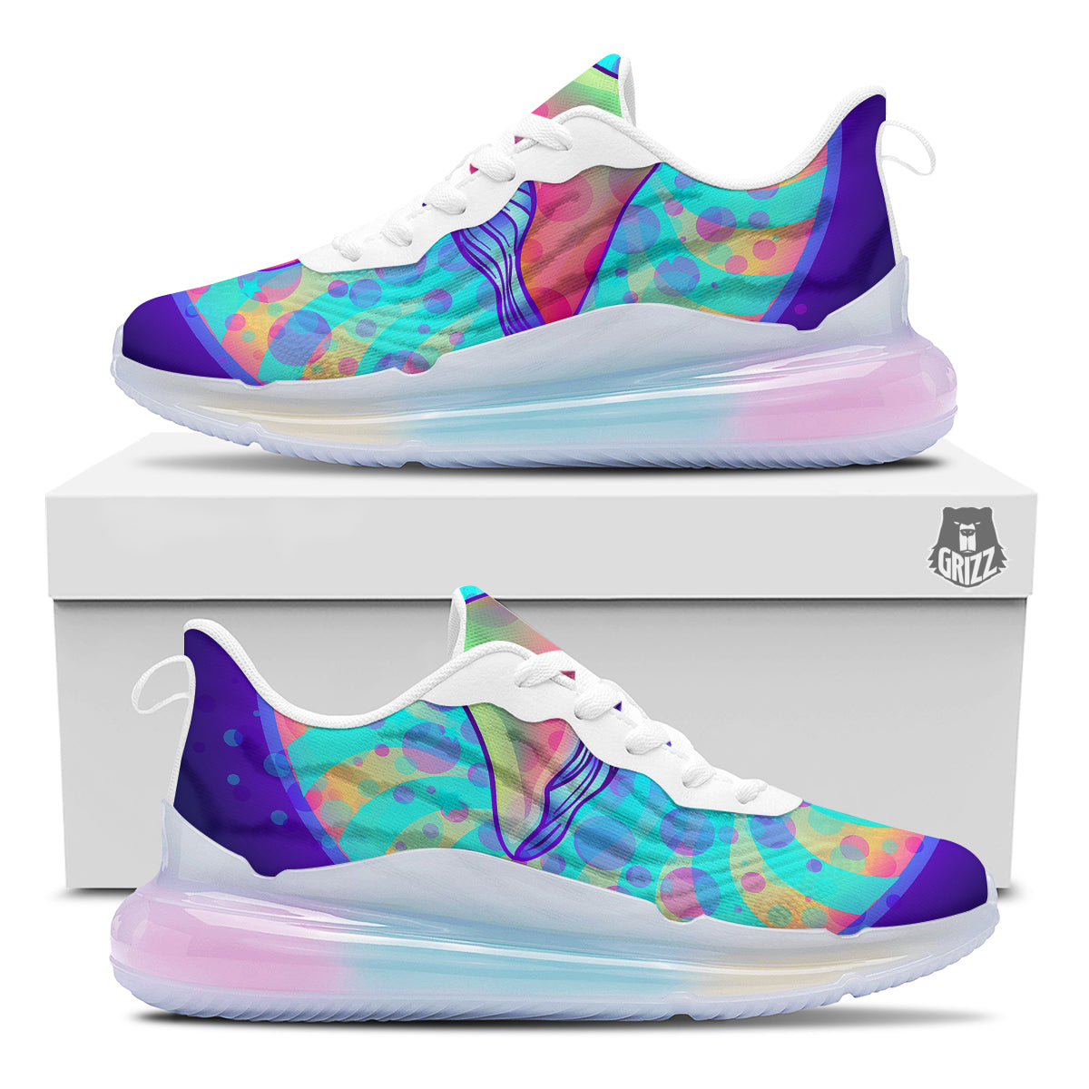 Mushrooms Psychedelic Print Running Sneakers-grizzshop