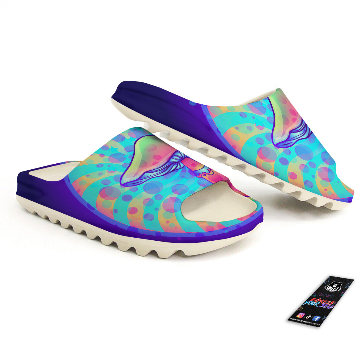Mushrooms Psychedelic Print Sandals-grizzshop