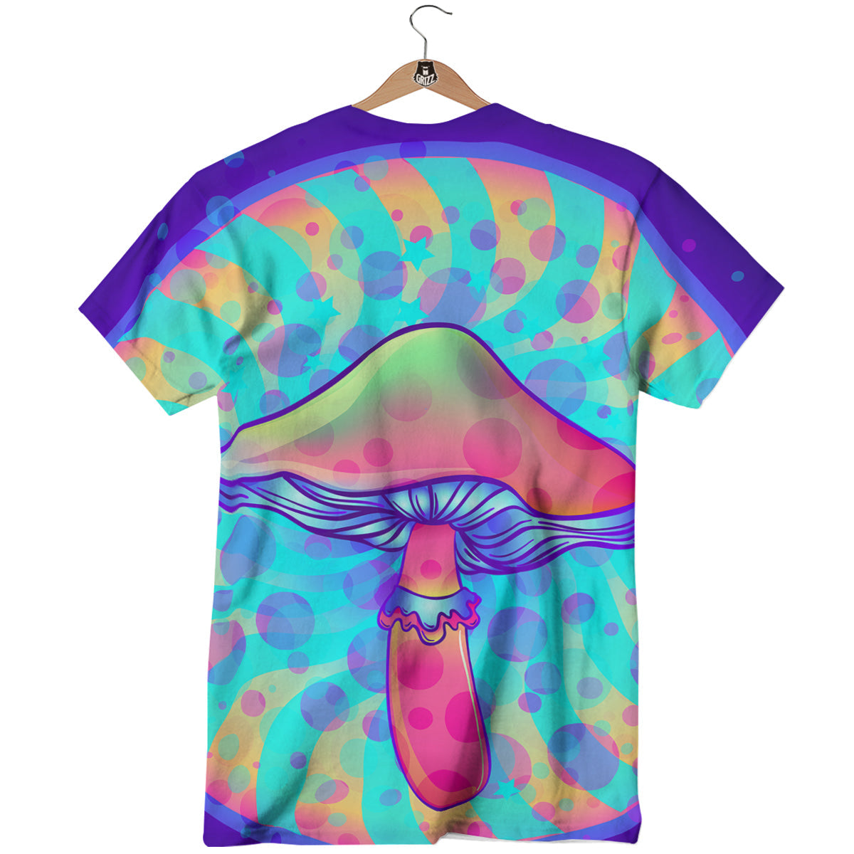 Mushrooms Psychedelic Print T-Shirt-grizzshop