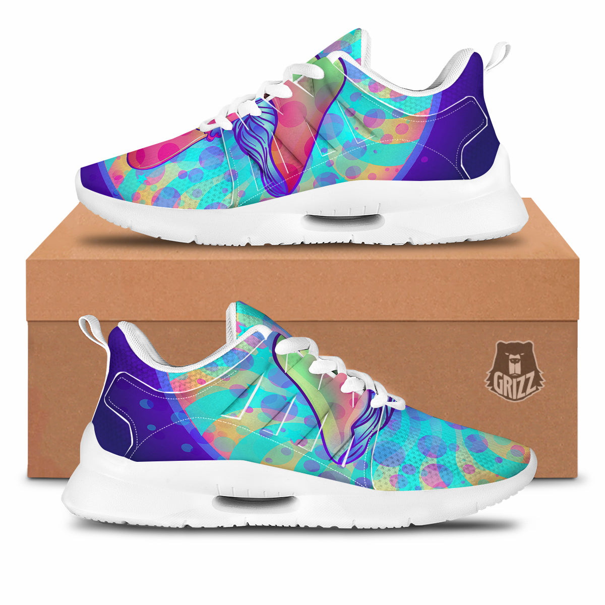 Mushrooms Psychedelic Print Tennis Shoes-grizzshop