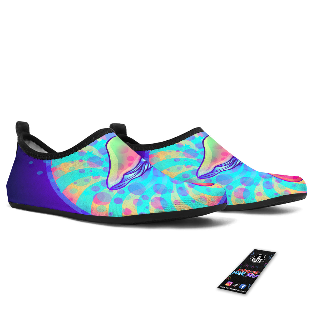 Mushrooms Psychedelic Print Water Shoes-grizzshop