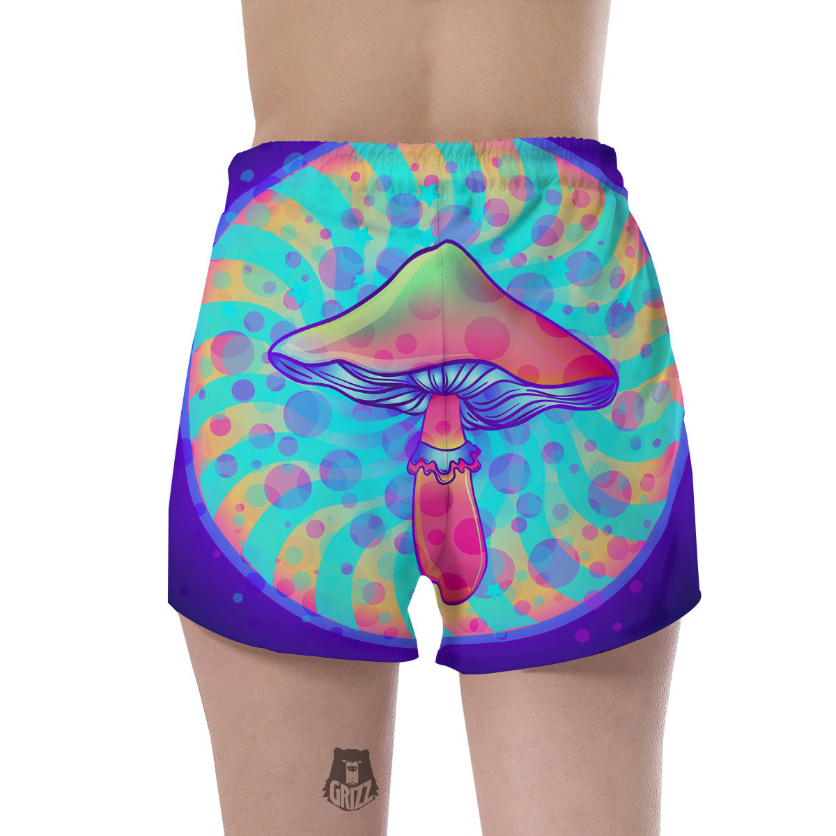 Mushrooms Psychedelic Print Women's Shorts-grizzshop