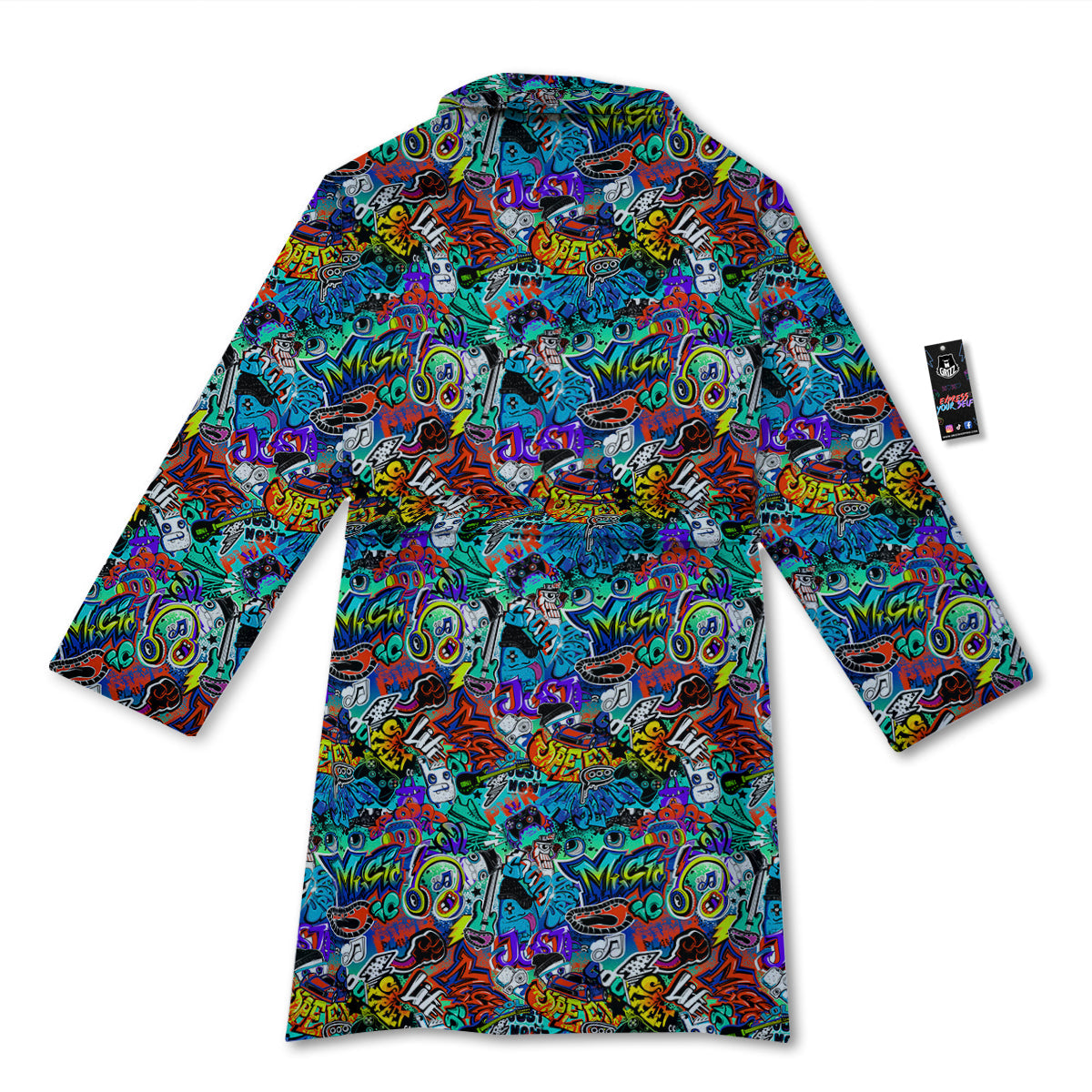 Music Abstract Print Pattern Bathrobe-grizzshop