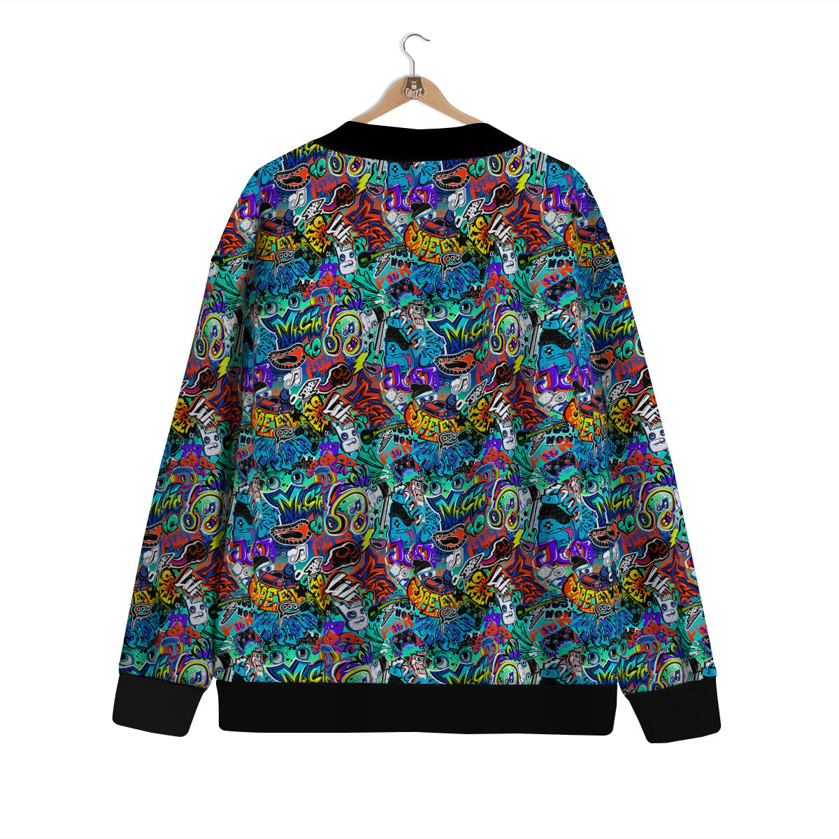 Music Abstract Print Pattern Cardigan-grizzshop