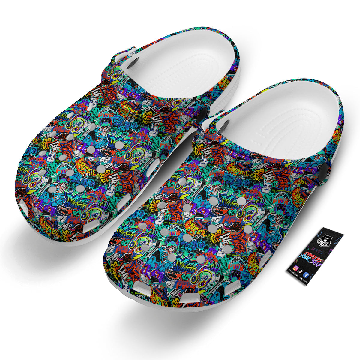 Music Abstract Print Pattern Clog-grizzshop