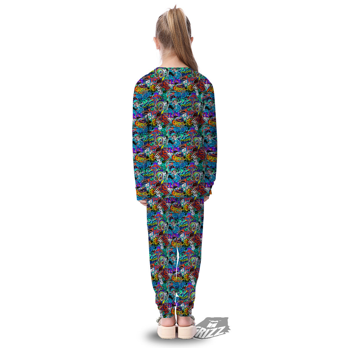 Music Abstract Print Pattern Kid's Pajamas-grizzshop