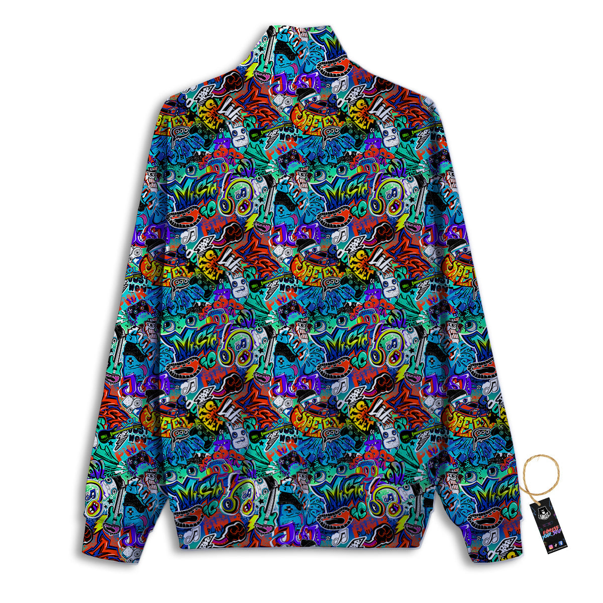 Music Abstract Print Pattern Track Jacket-grizzshop
