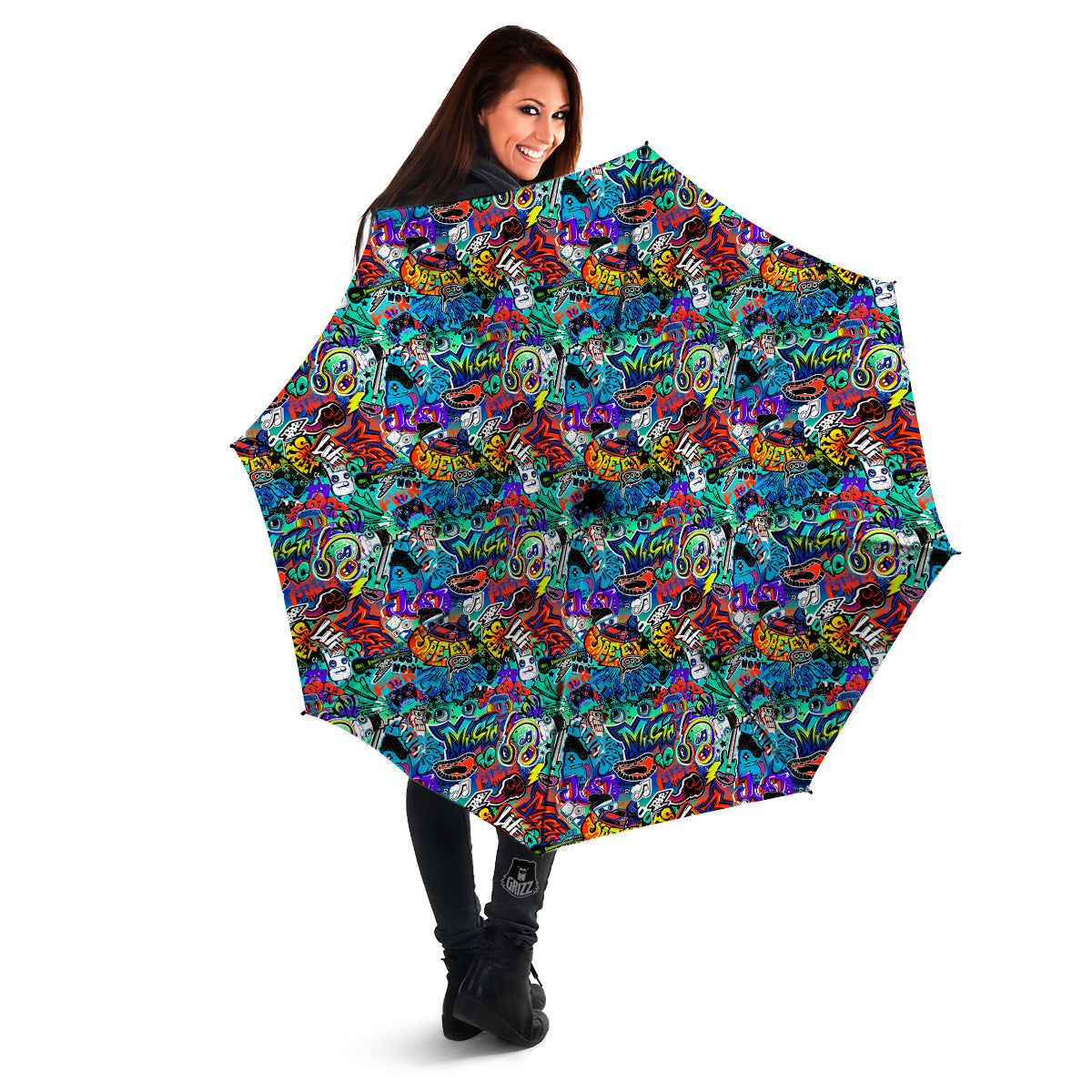 Music Abstract Print Pattern Umbrella-grizzshop