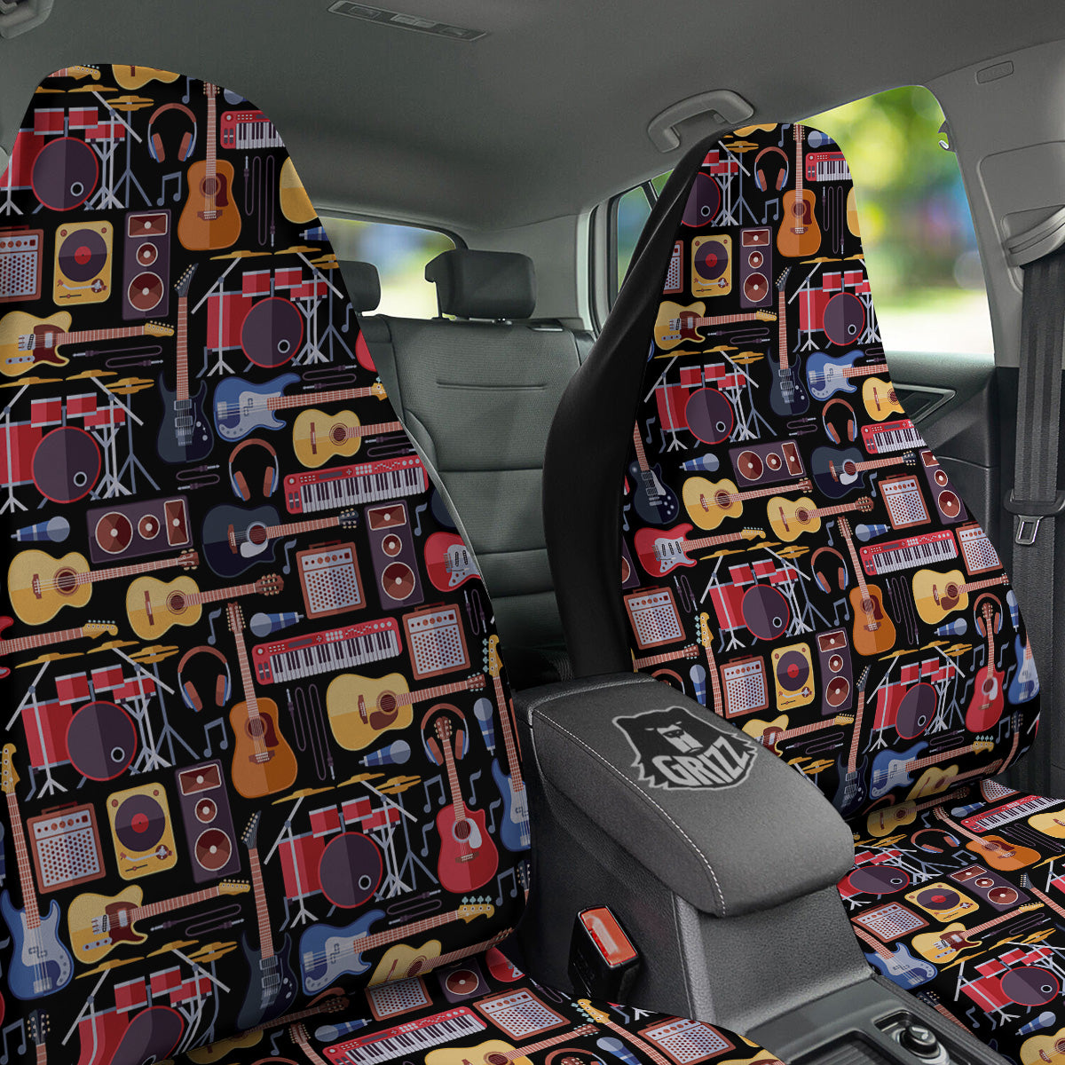 Music Instruments Print Pattern Car Seat Covers-grizzshop