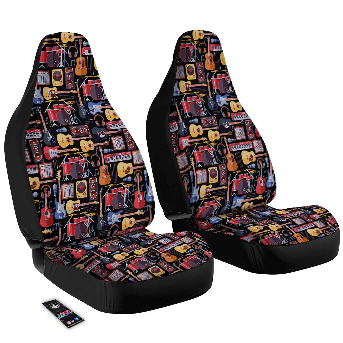 Music Instruments Print Pattern Car Seat Covers-grizzshop