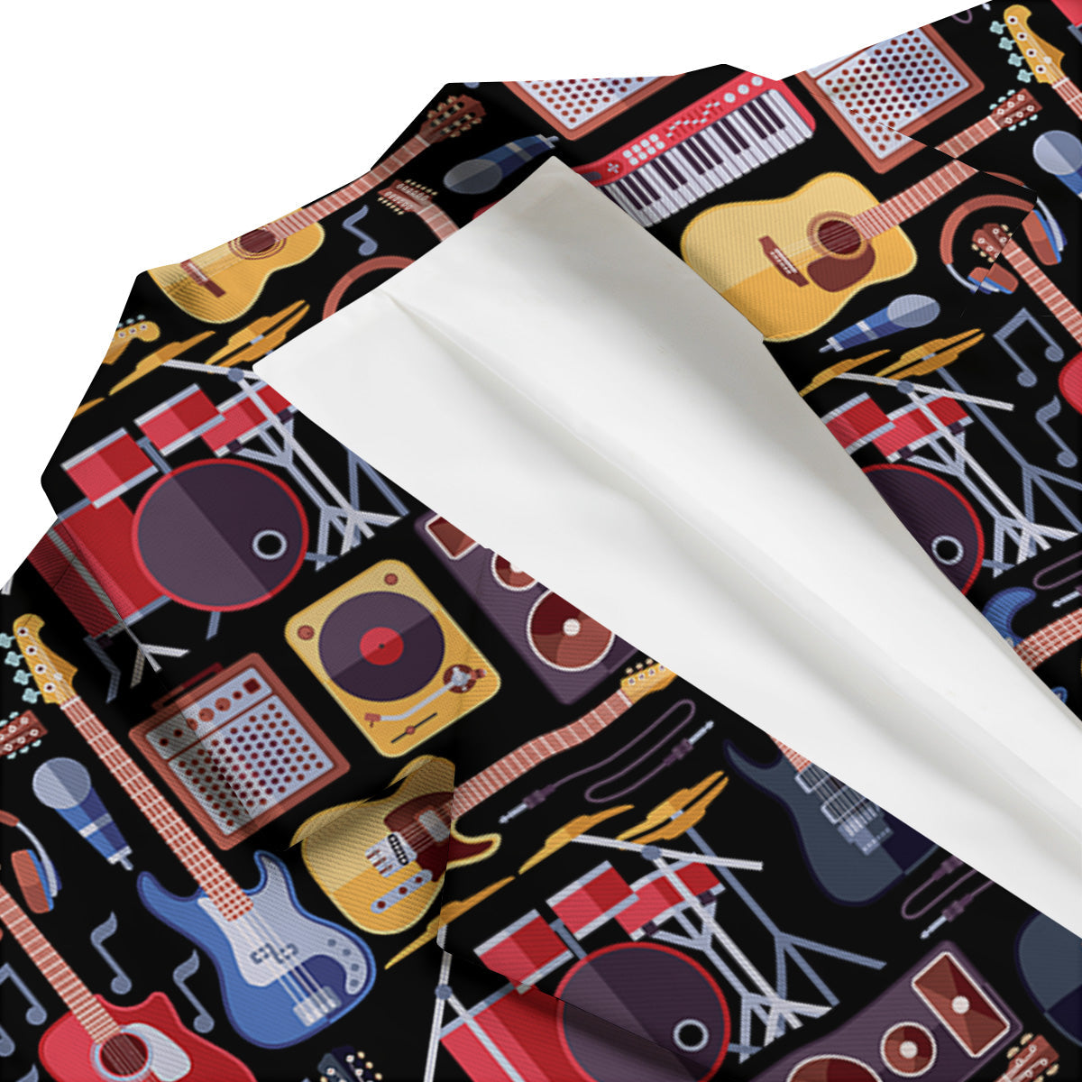 Music Instruments Print Pattern Men's Blazer-grizzshop