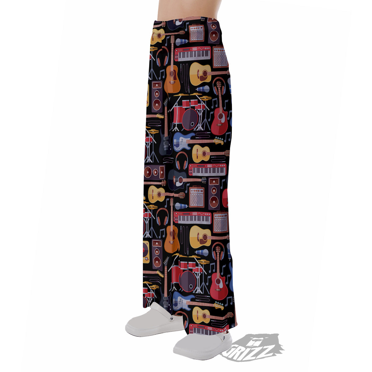 Music Instruments Print Pattern Pajama Pants-grizzshop