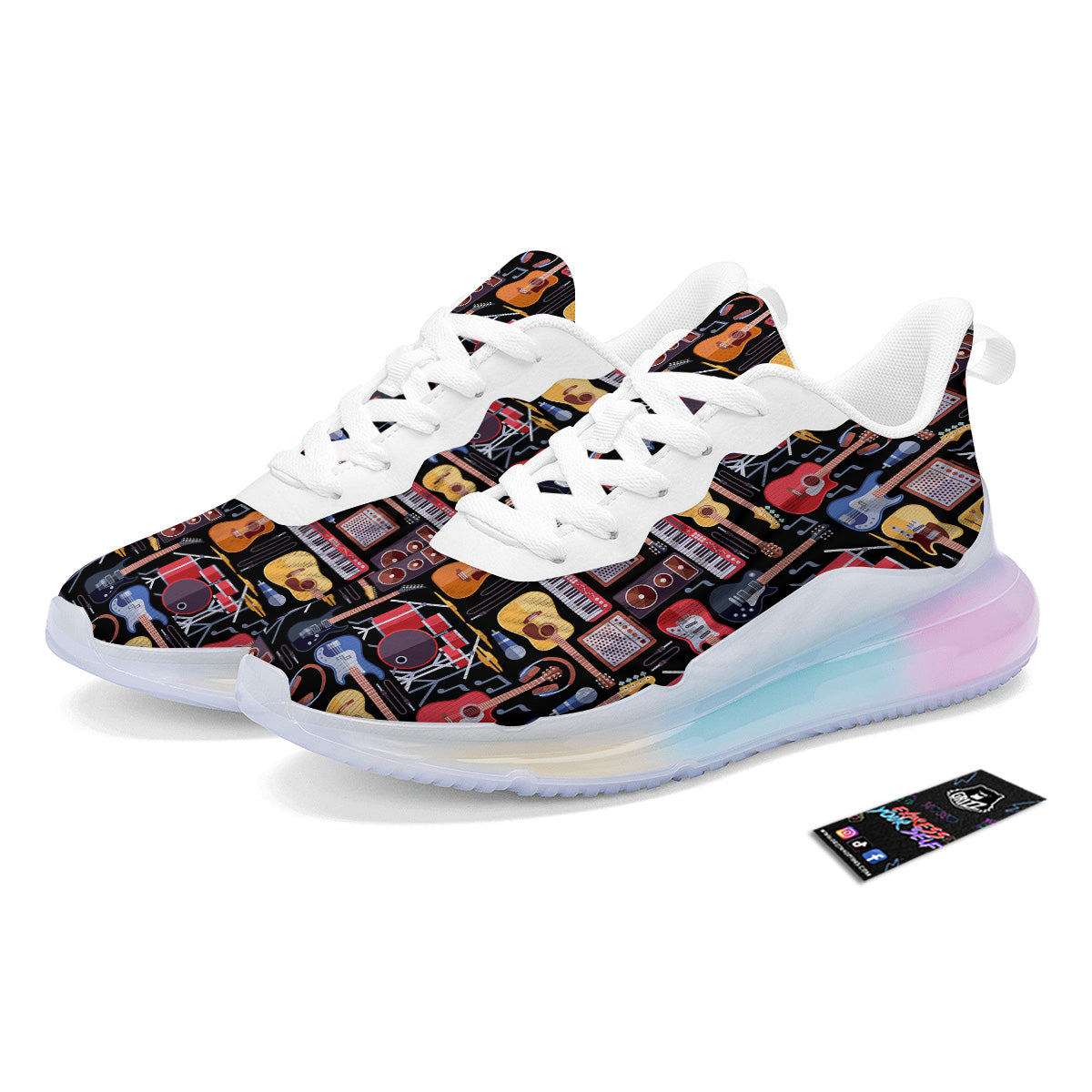 Music Instruments Print Pattern Running Sneakers-grizzshop