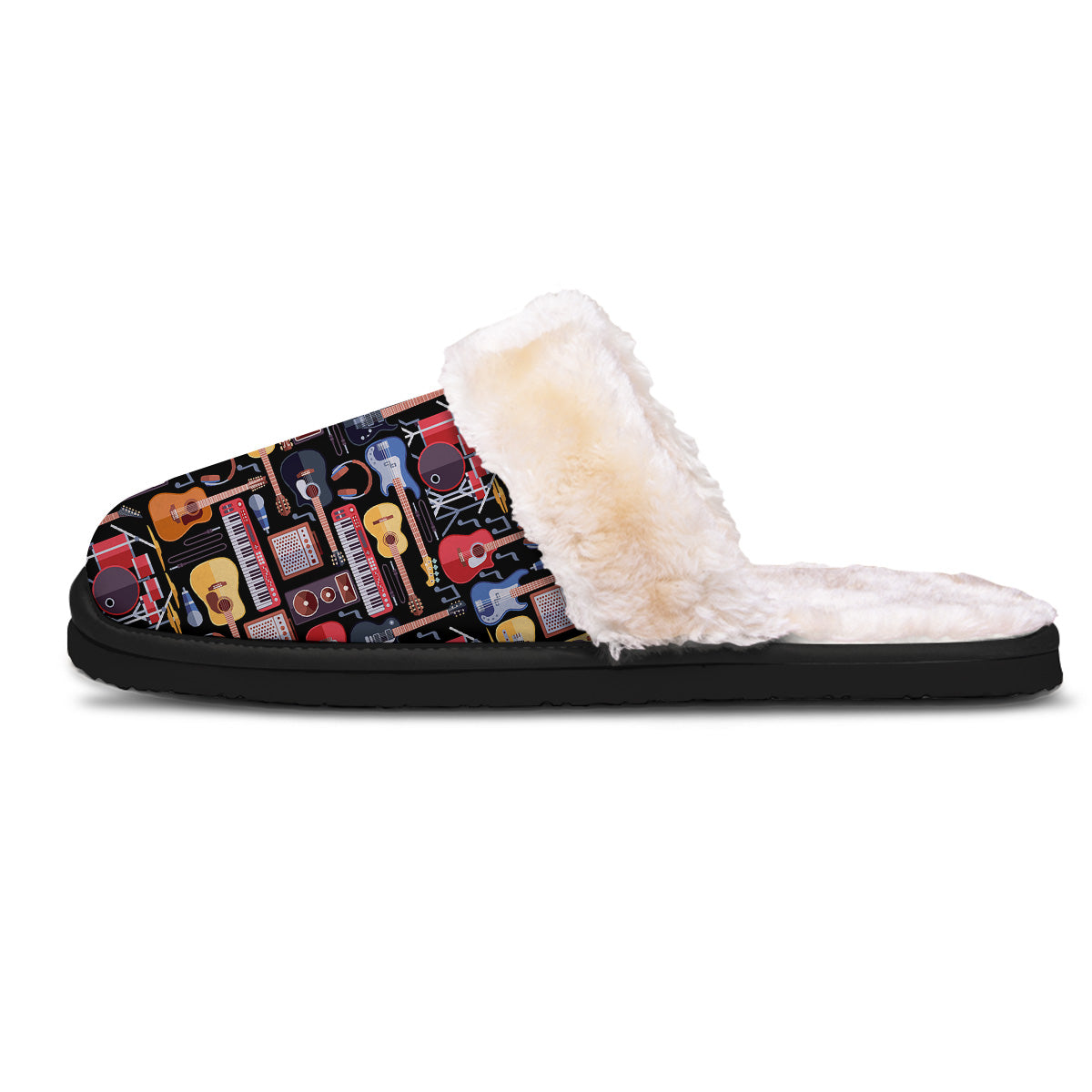 Music Instruments Print Pattern Slippers-grizzshop