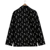 Music Note Black And White Print Pattern Men's Blazer-grizzshop