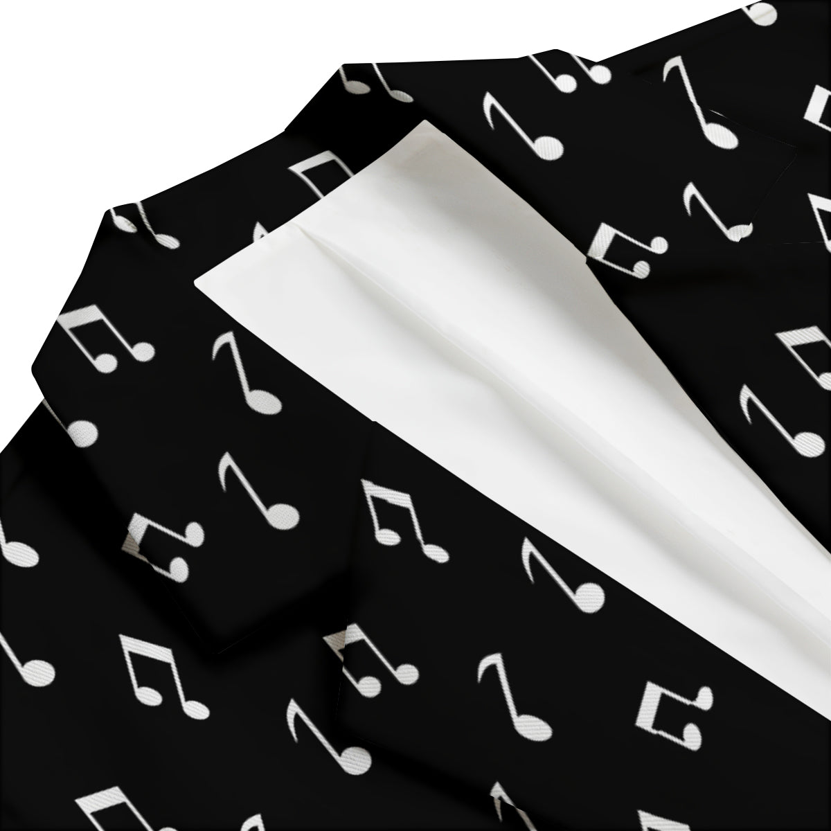 Music Note Black And White Print Pattern Men's Blazer-grizzshop