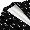 Music Note Black And White Print Pattern Men's Blazer-grizzshop