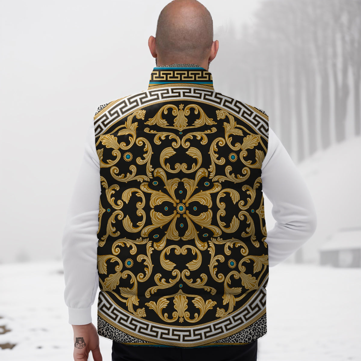 Music Note Colorful Pattern Print Down Vest-grizzshop