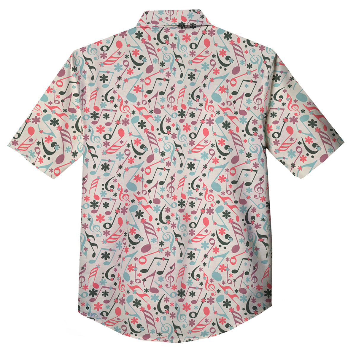Music Notes Cute Print Pattern Button Up Shirt-grizzshop