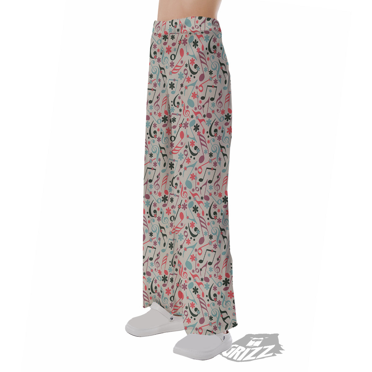 Music Notes Cute Print Pattern Pajama Pants-grizzshop