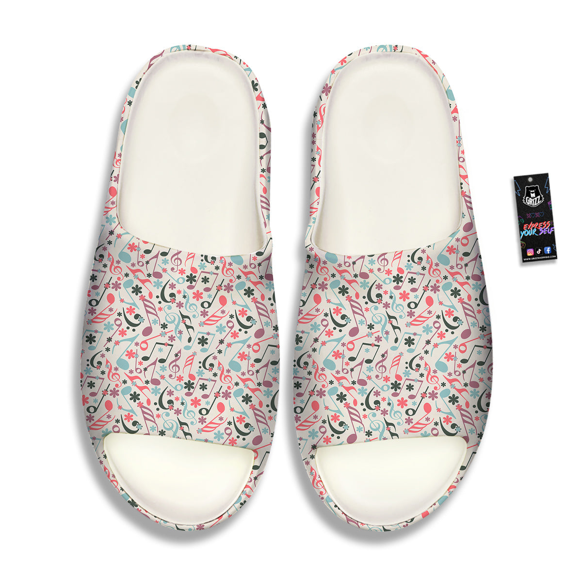 Music Notes Cute Print Pattern Sandals-grizzshop