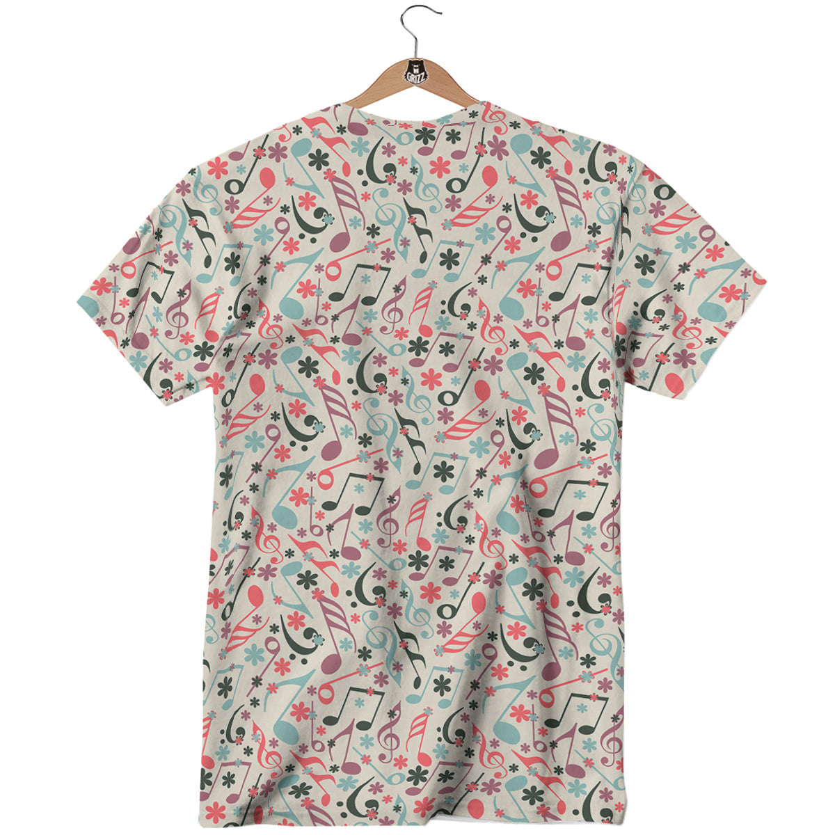 Music Notes Cute Print Pattern T-Shirt-grizzshop