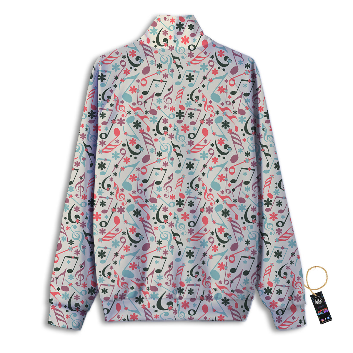 Music Notes Cute Print Pattern Track Jacket-grizzshop