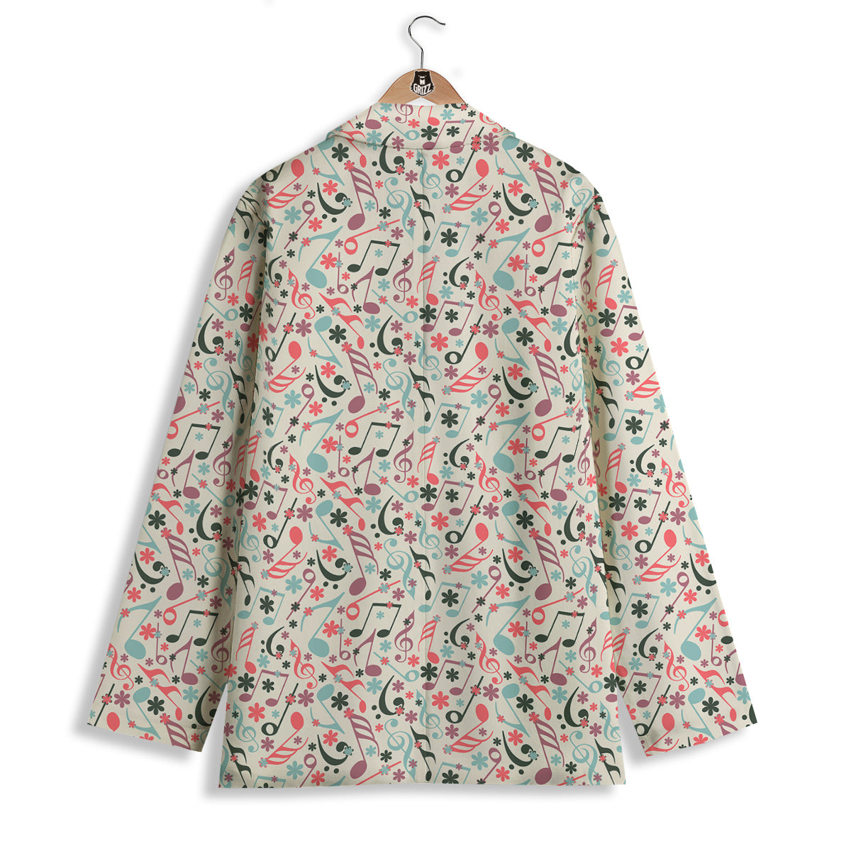 Music Notes Cute Print Pattern Women's Blazer-grizzshop