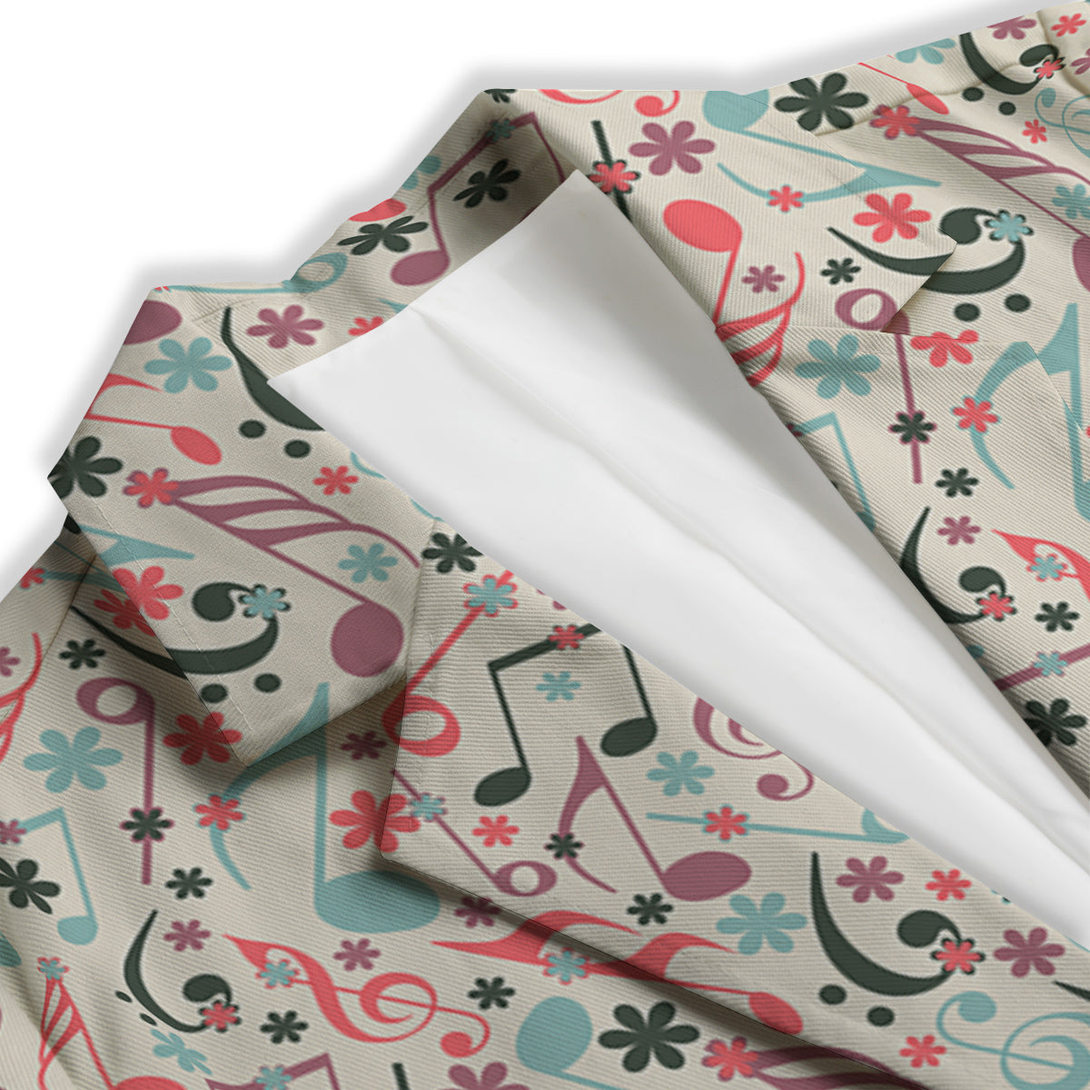 Music Notes Cute Print Pattern Women's Blazer-grizzshop