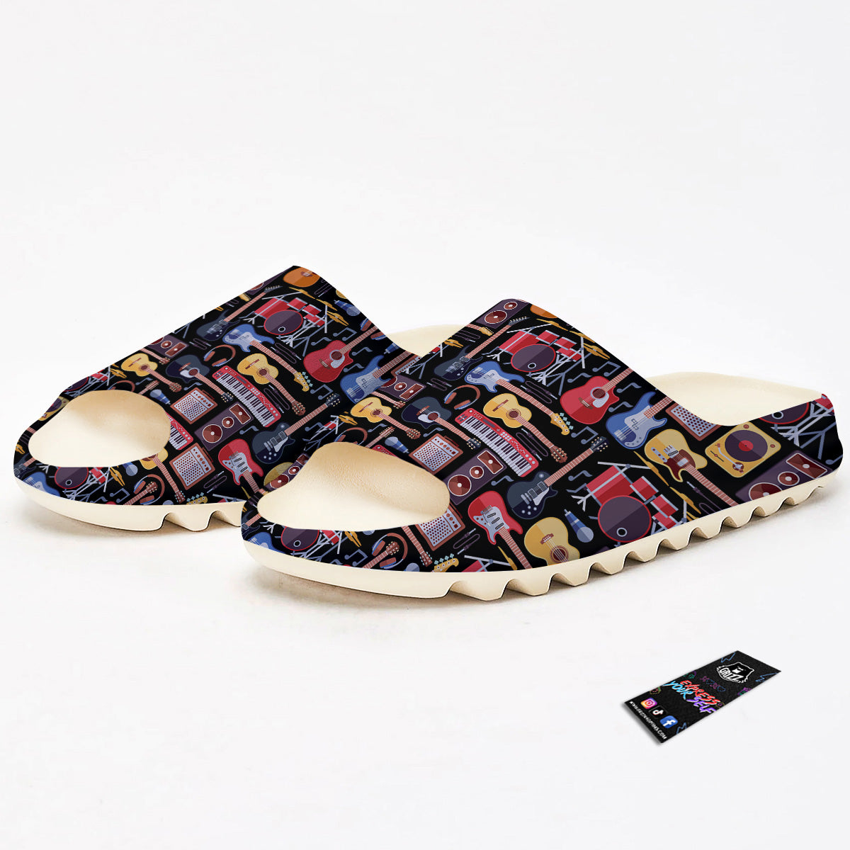 Music Instruments Print Pattern Sandals-grizzshop