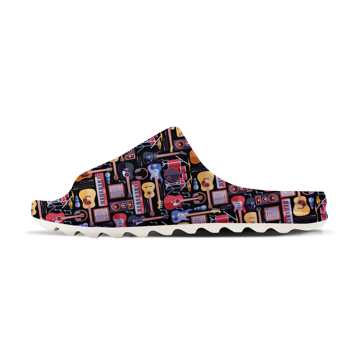 Music Instruments Print Pattern Sandals-grizzshop
