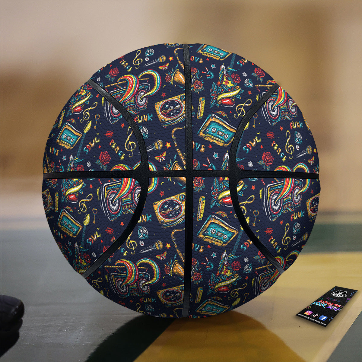 Musical Instruments Print Pattern Basketball-grizzshop
