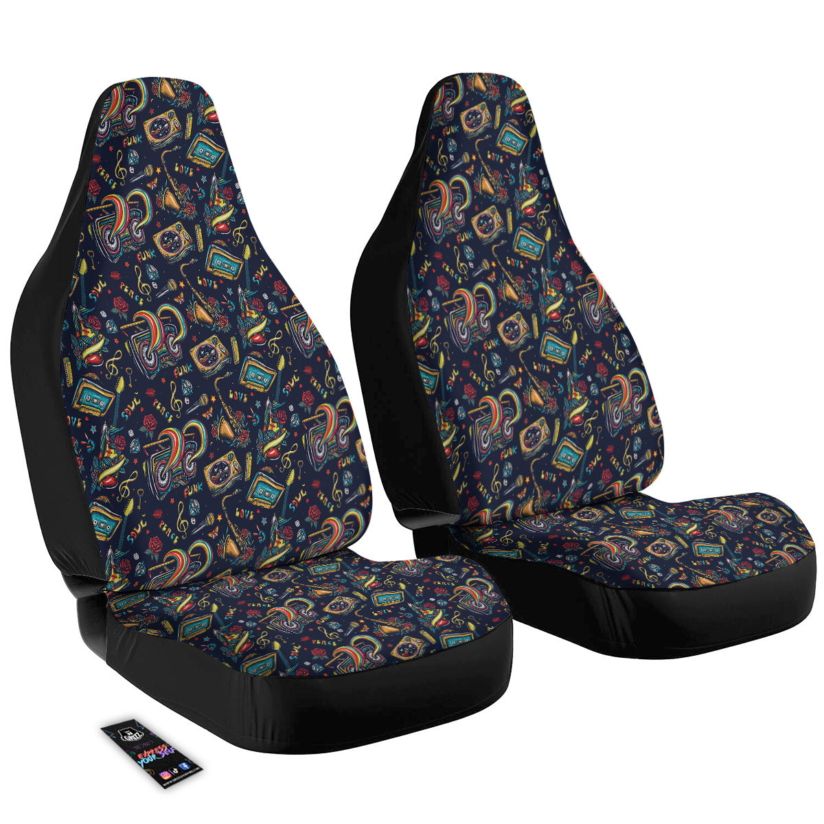 Musical Instruments Print Pattern Car Seat Covers-grizzshop