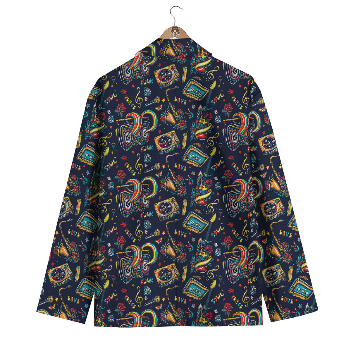 Musical Instruments Print Pattern Men's Blazer-grizzshop