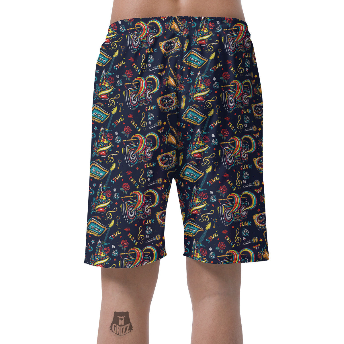 Musical Instruments Print Pattern Men's Shorts-grizzshop