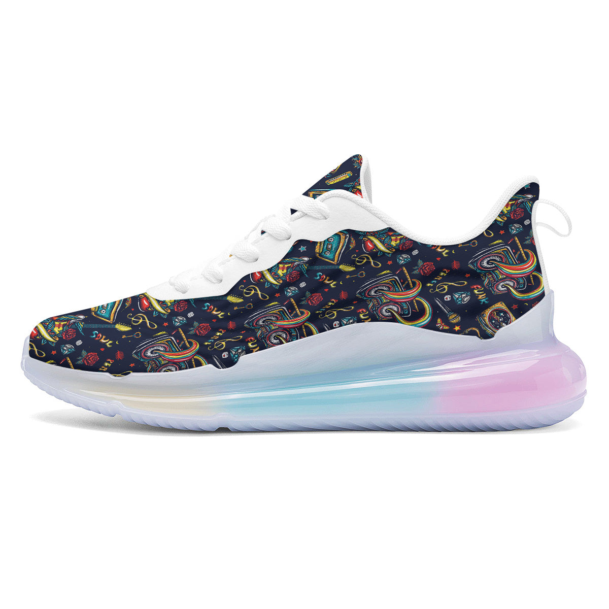 Musical Instruments Print Pattern Running Sneakers-grizzshop