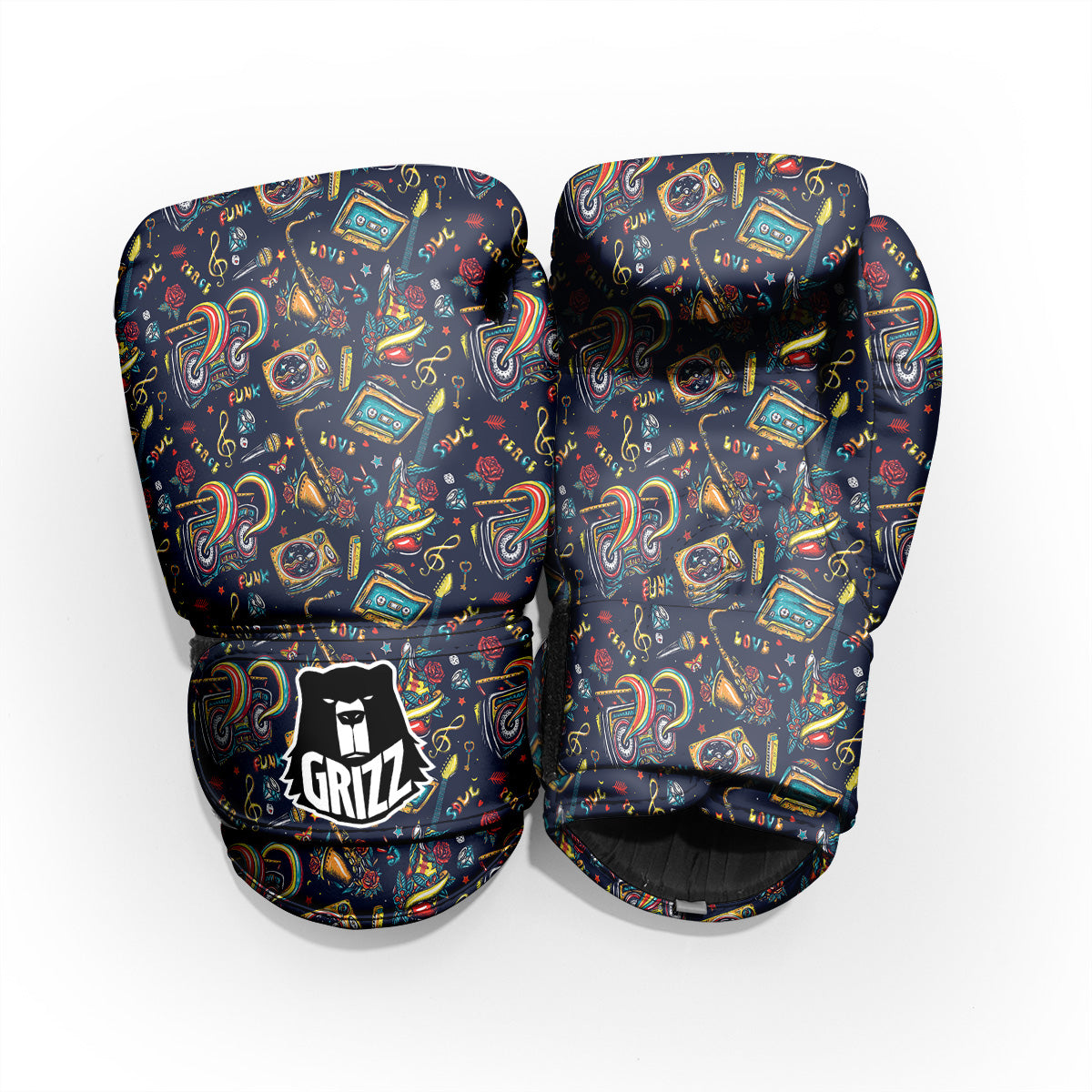 Musical Instruments Print Pattern Sparring Gloves-grizzshop