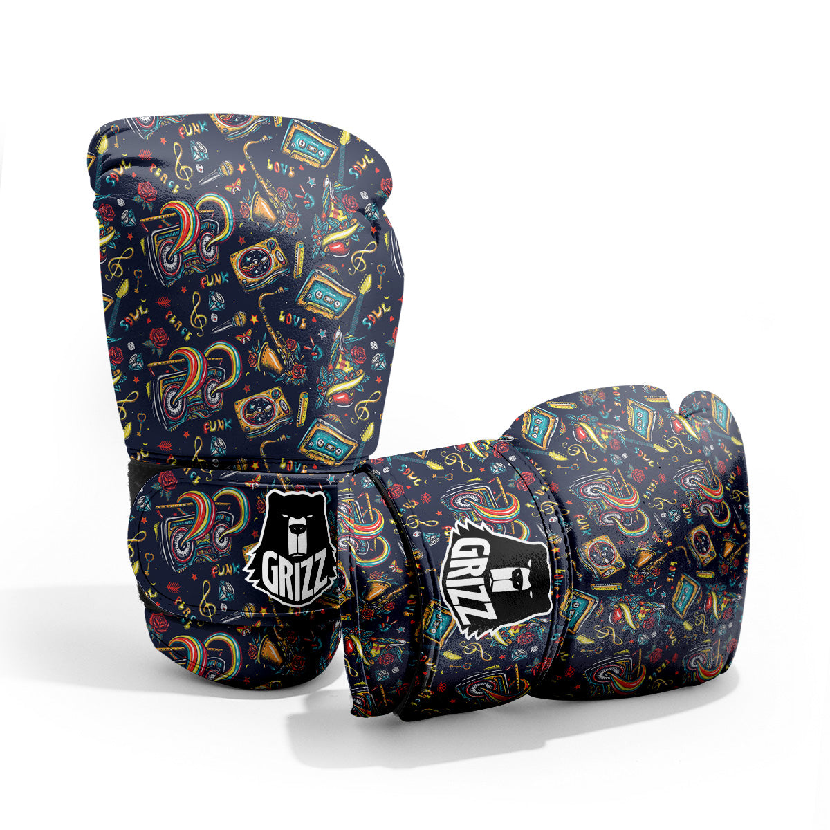 Musical Instruments Print Pattern Sparring Gloves-grizzshop
