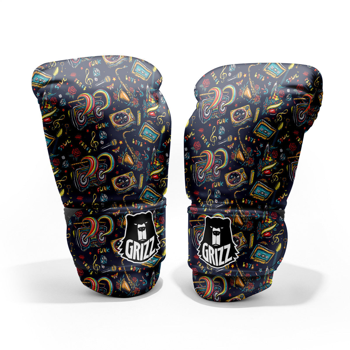 Musical Instruments Print Pattern Sparring Gloves-grizzshop