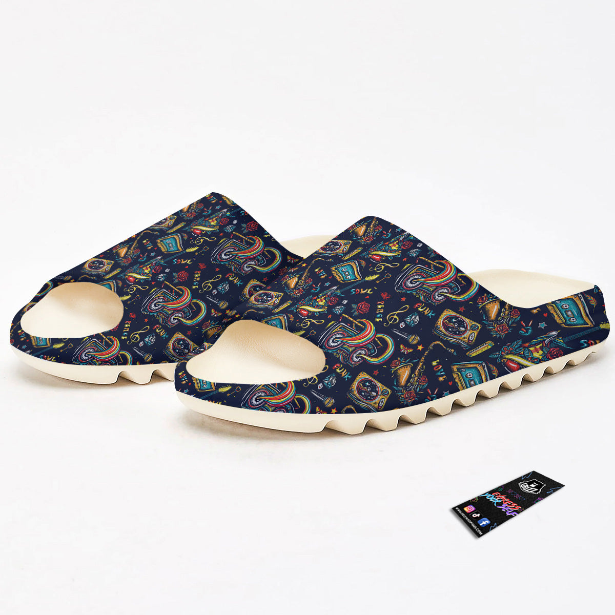 Musical Instruments Print Pattern Sandals-grizzshop
