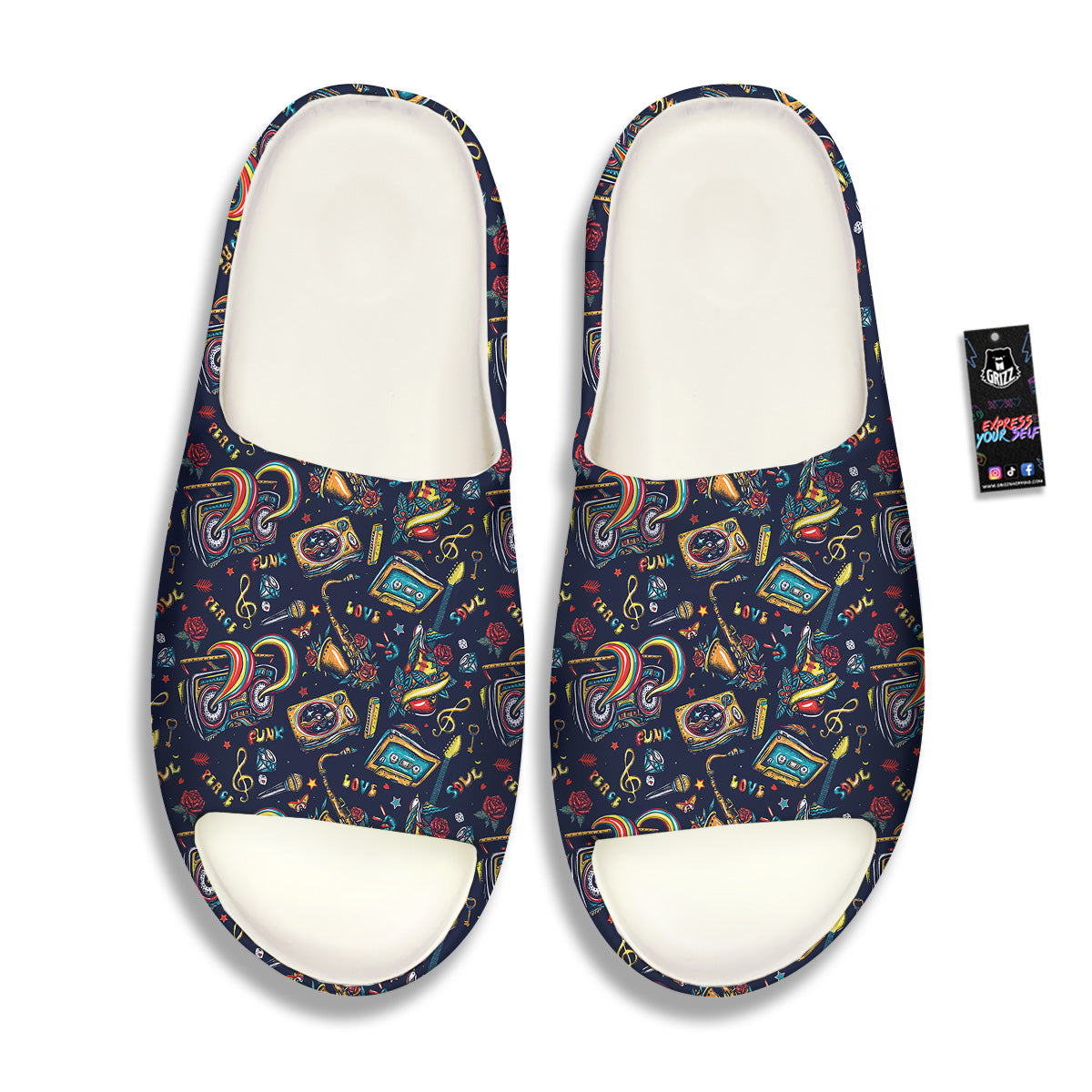 Musical Instruments Print Pattern Sandals-grizzshop